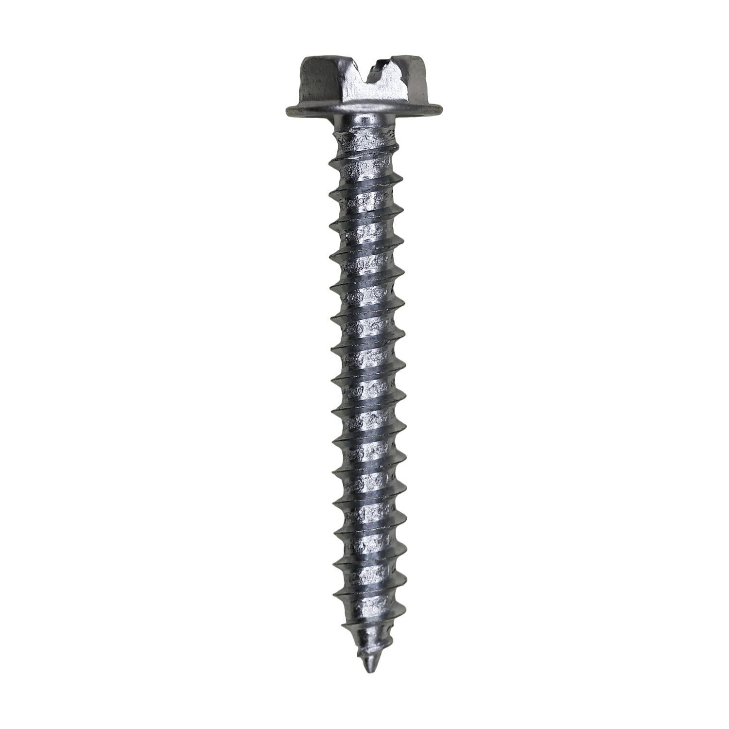8 x 1-1/4" Slotted Hex Washer Head Tapping Screw Zinc
