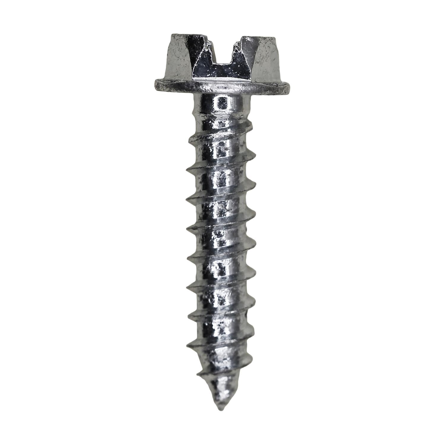 12 x 1" Slotted Hex Washer Head Tapping Screw Zinc