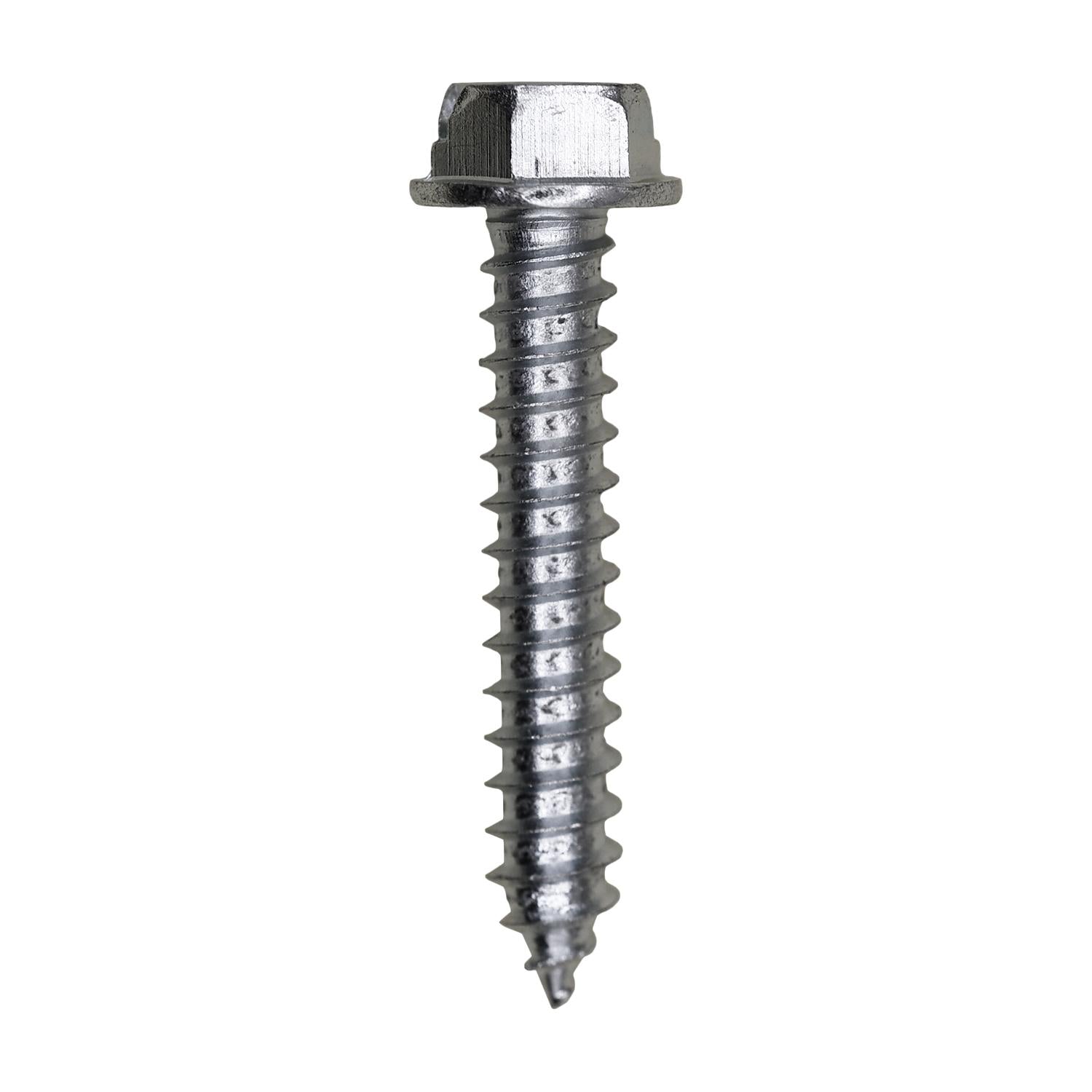 12 x 1-1/4" Slotted Hex Washer Head Tapping Screw Zinc