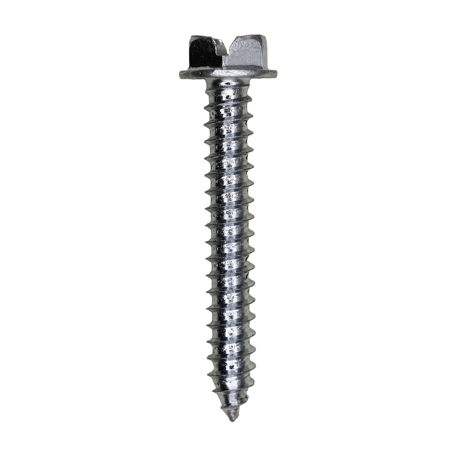 12 x 1-1/2" Slotted Hex Washer Head Tapping Screw Zinc