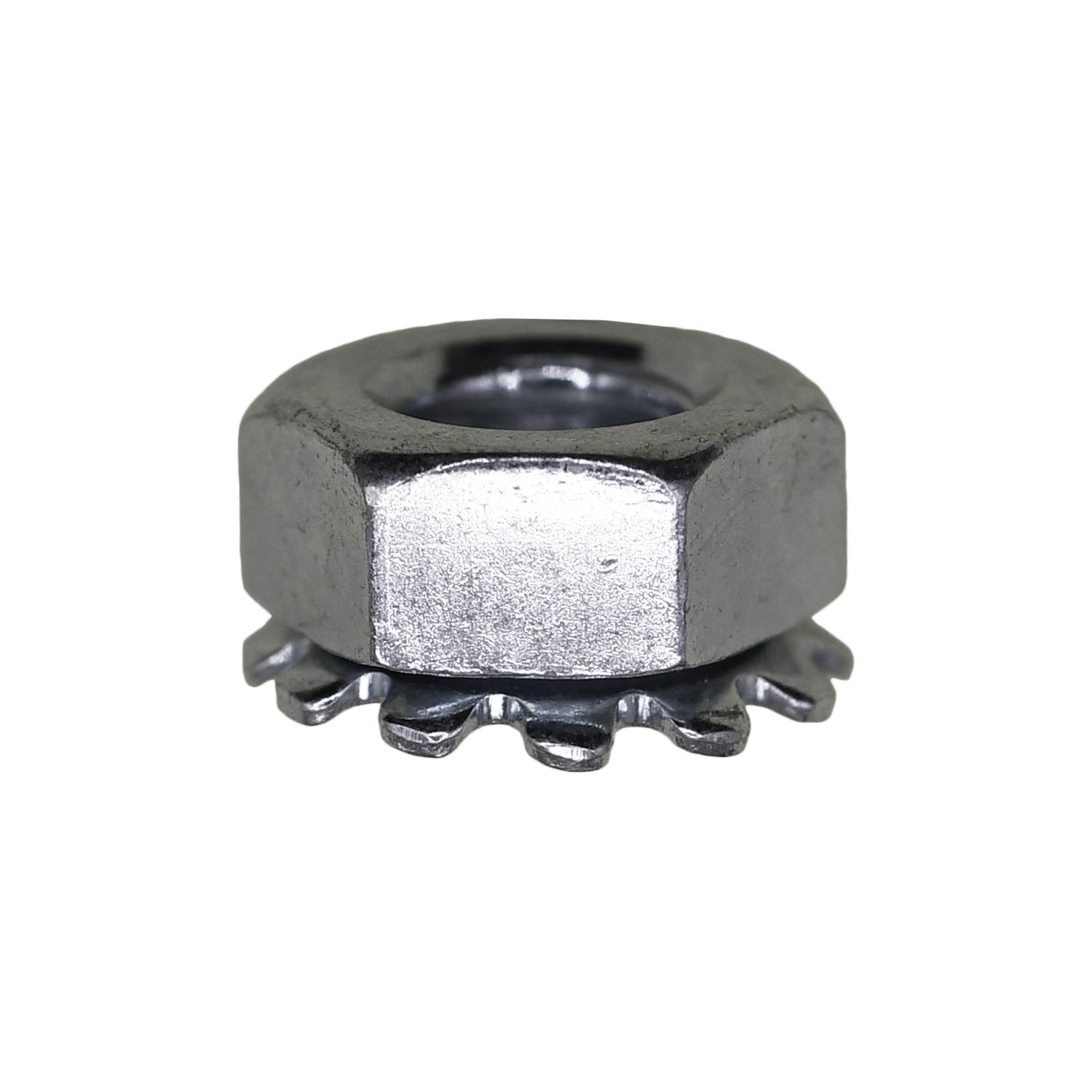 1/4"-28 Hex Keps Lock Washer And Nut Zinc
