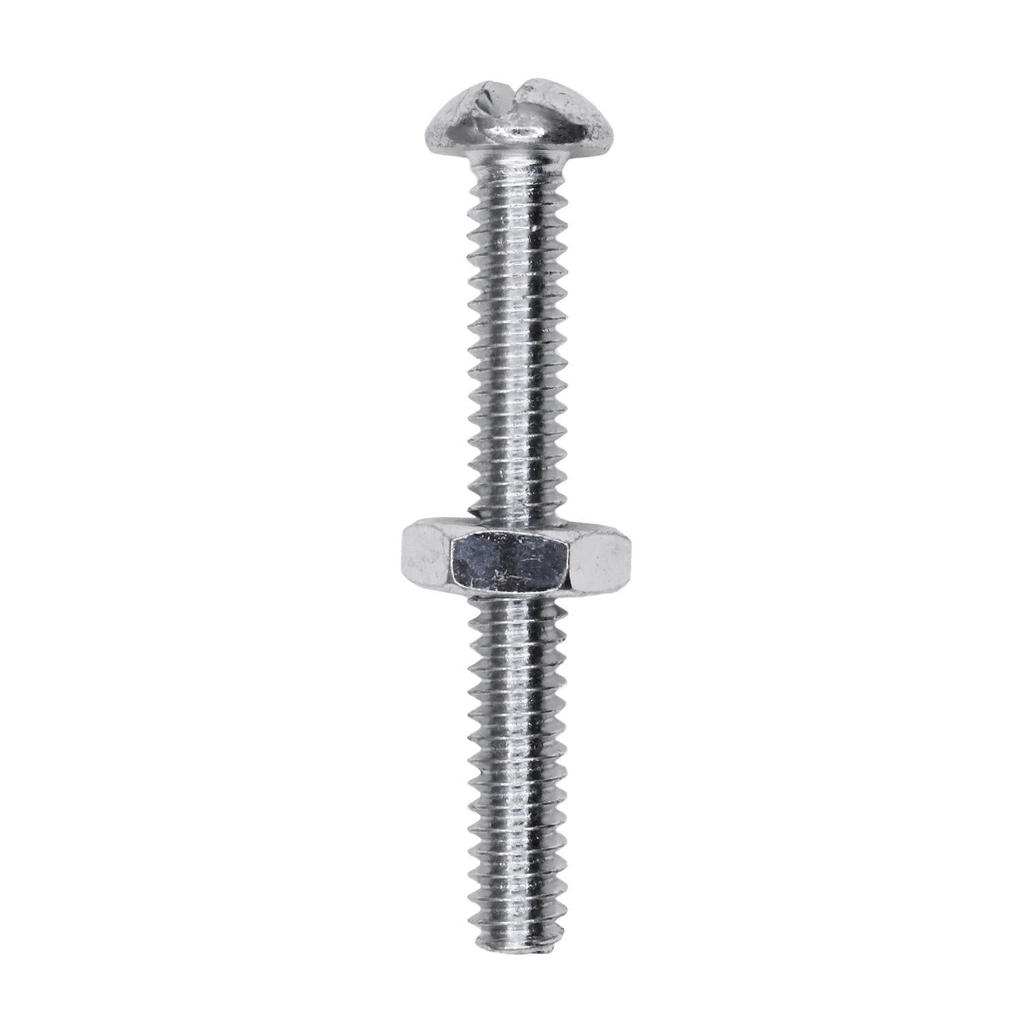 Round Head Stove Bolt with Hex Nut 3/16" x 1-1/2"