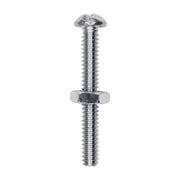 Round Head Stove Bolt with Hex Nut 3/16" x 1-1/2"