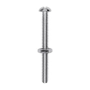 Round Head Stove Bolt with Hex Nut 3/16" x 2"