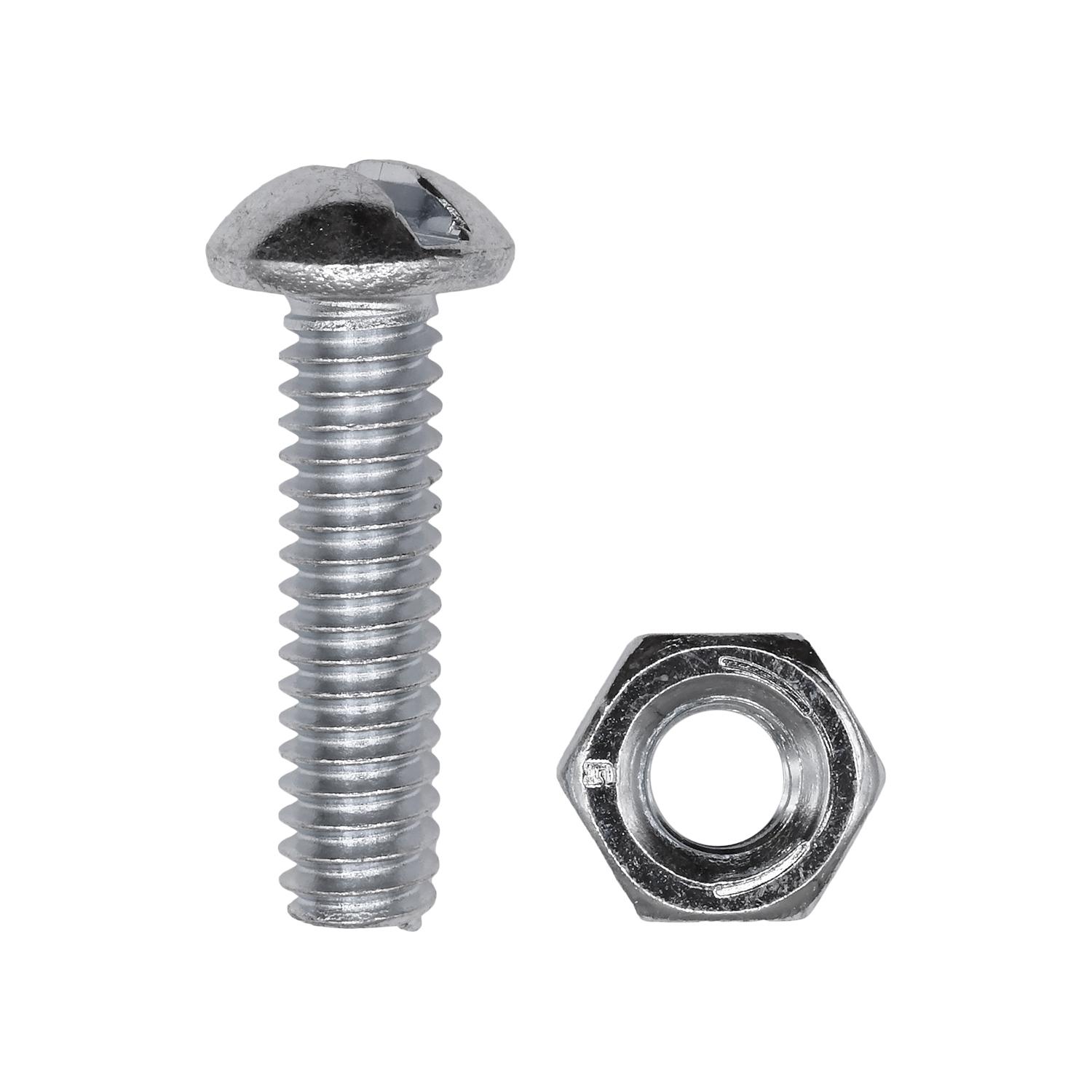 Round Head Stove Bolt with Hex Nut 1/4" x 1"
