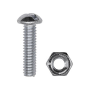 Round Head Stove Bolt with Hex Nut 1/4" x 1"