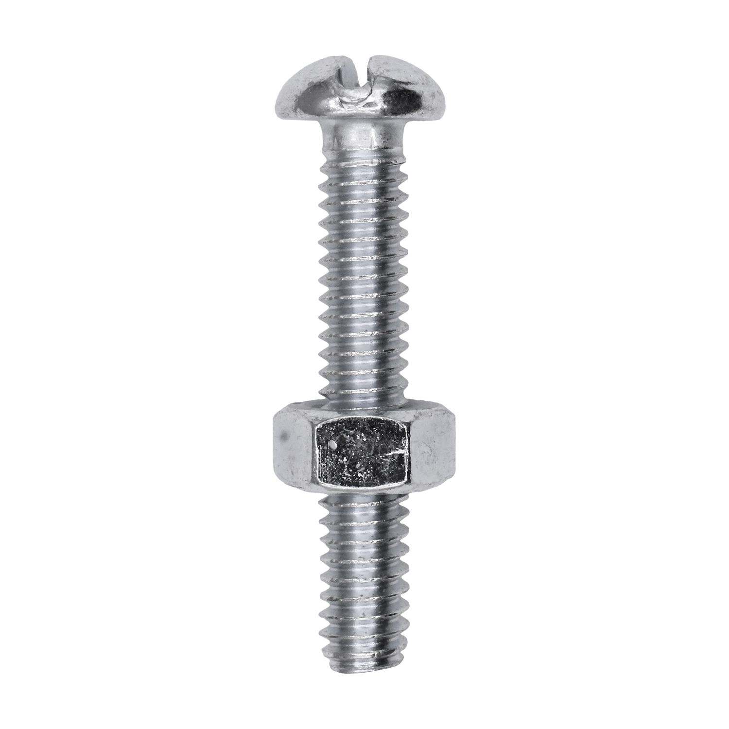 Round Head Stove Bolt with Hex Nut 1/4" x 1-1/2"