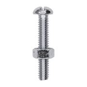Round Head Stove Bolt with Hex Nut 1/4" x 1-1/2"