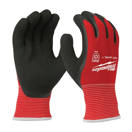 Insulated Dipped Gloves, Cut Level A1 ,Double Dipped ,Latex ,Sandy ,M 1 PR