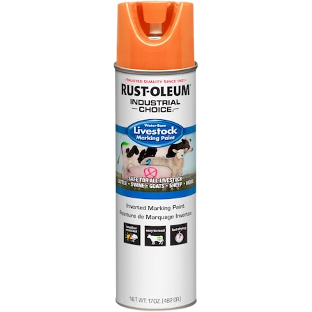 Livestock Marking Paint, Fluorescent Orange, Water, 17 Oz