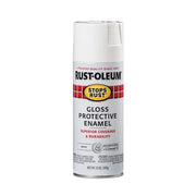 Spray Paint, White, Gloss, Solvent, 12 oz