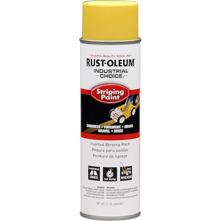 Industrial Choice Striping Paint, 18 Oz, Yellow, Solvent -Based