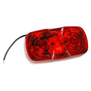 Lamp,Square Corner,2 Bulb,Die Cast,Red