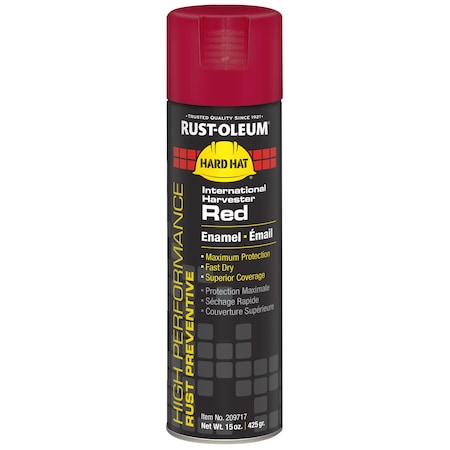 Rust Preventative Spray Paint, International Red, Gloss, Solvent, 15 oz