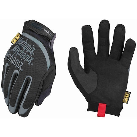 H15-05 Mechanics Gloves, Synthetic Leather Palm, 8, Black/Gray