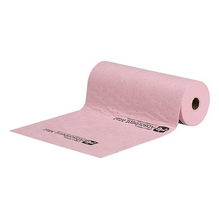 Sorbent Roll, 2 3/16 gal, Universal, Pink, Polypropylene
