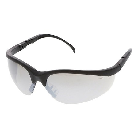 Klondike (KD1), Safety Glasses, Anti-Scratch, Silver Lens, Black Frame, Half Frame, 1 PR
