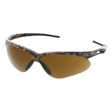 Memphis (MP1), Safety Glasses, Anti-Scratch, Brown Lens, Mossy Oak/Black Frame, Half Frame, 1 PR