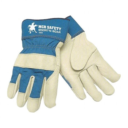 Cold Protection Gloves, Pigskin, Safety Cuff, Wing Thumb, Full Finger, Beige, S, 12 PK