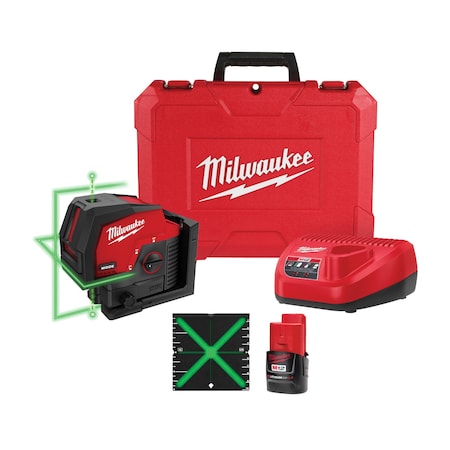 M12 Green Cross Line & Plumb Points Laser Kit