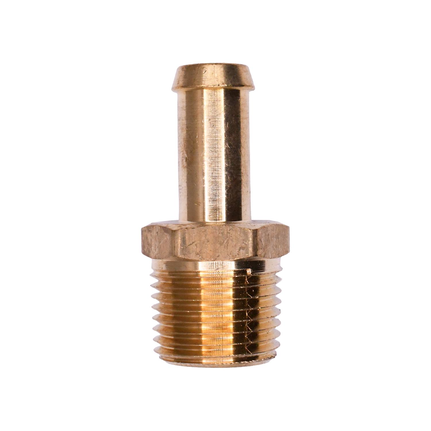 Brass Beaded Hose Barb 3/8" To Male Pipe 3/8" Adapter