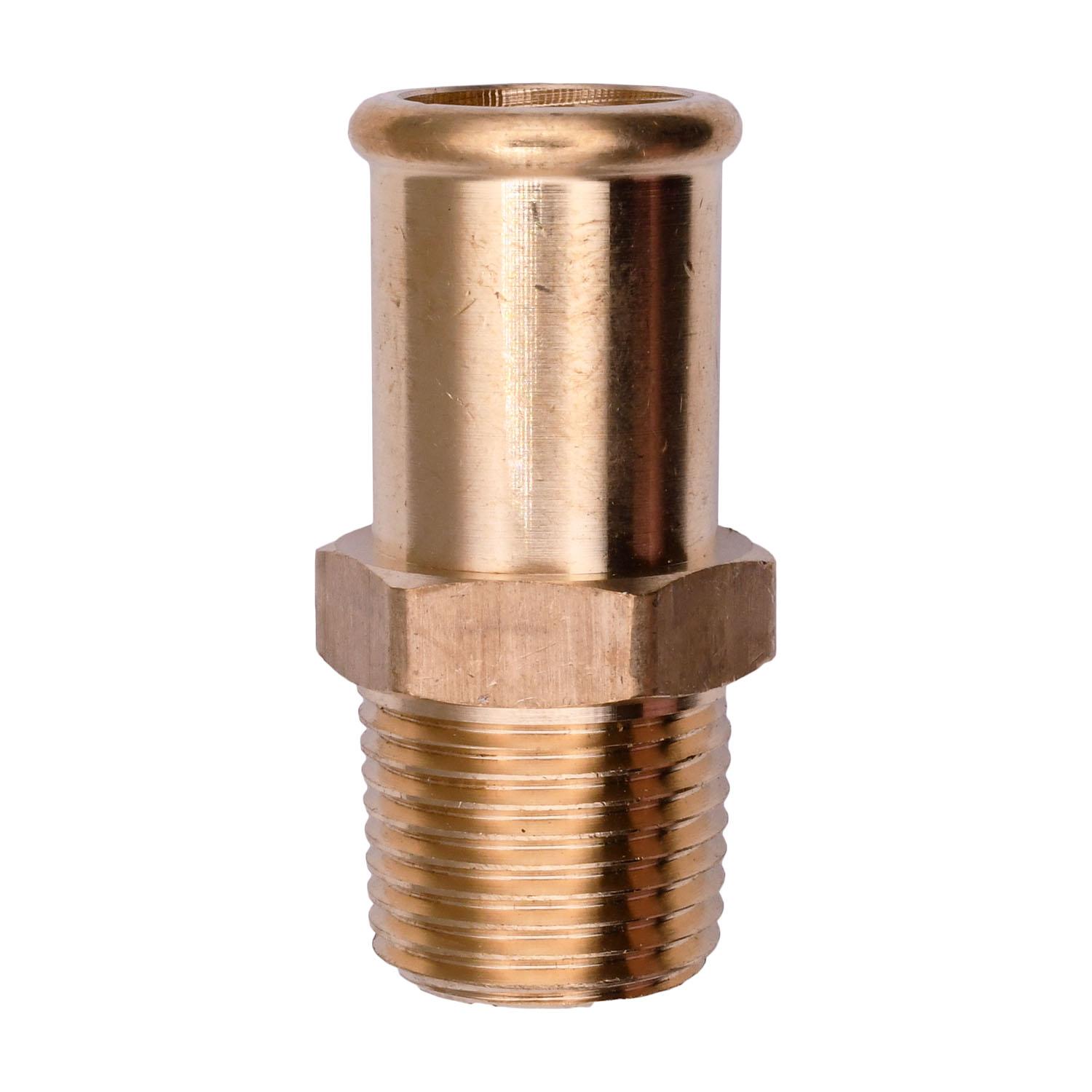 Brass Beaded Hose Barb 5/8" To Male Pipe 3/8" Adapter