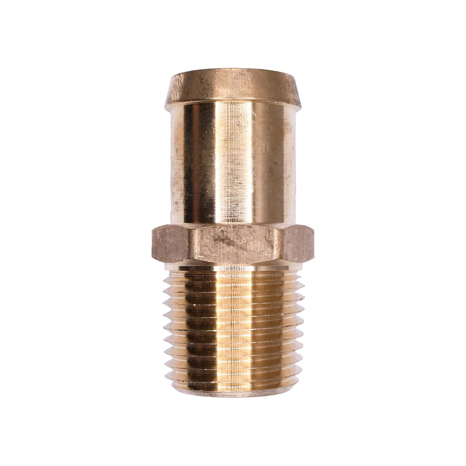 Brass Beaded Hose Barb 3/4" To Male Pipe 1/2" Adapter