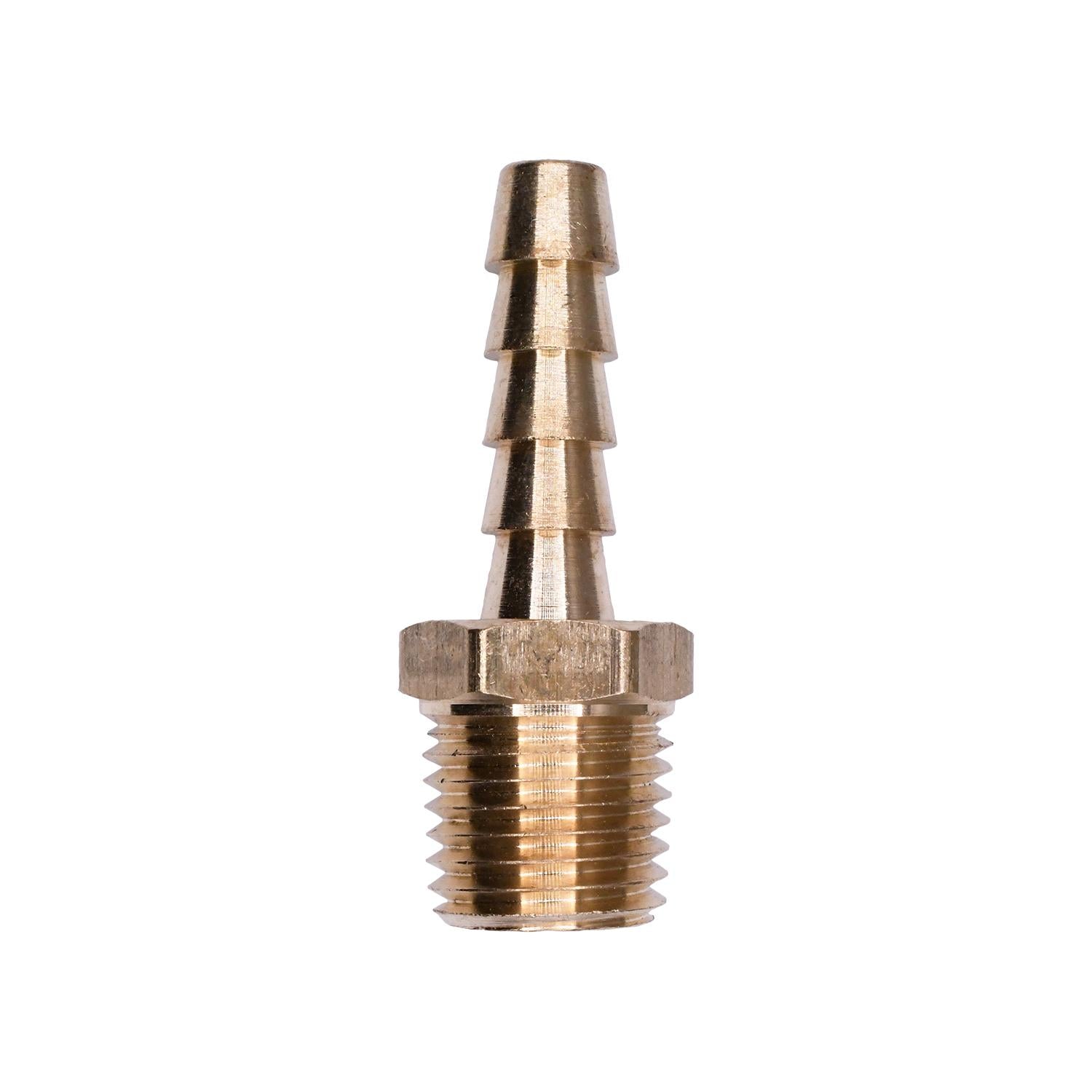 Brass Hose Barb 1/4" To Male Pipe 1/4" Adapter