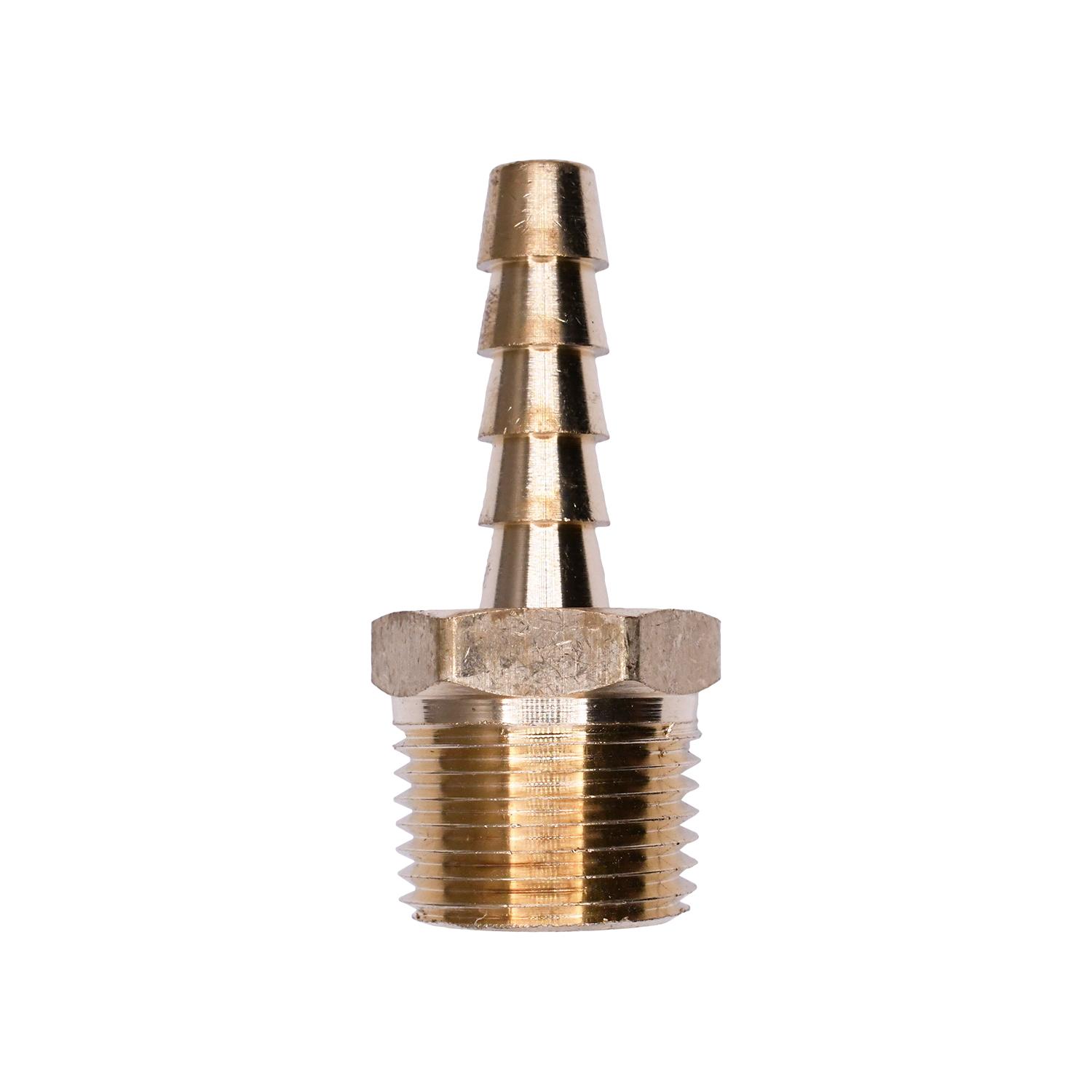 Brass Hose Barb 1/4" To Male Pipe 3/8" Adapter