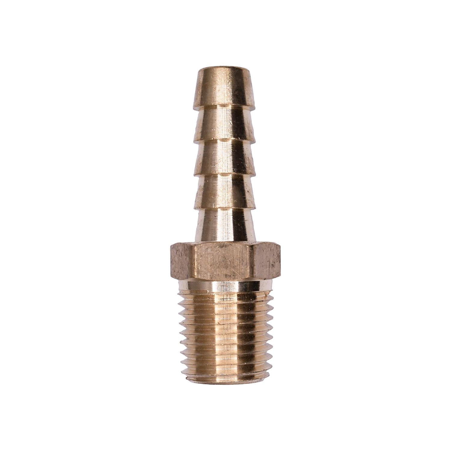 Brass Hose Barb 5/16" To Male Pipe 1/4" Adapter