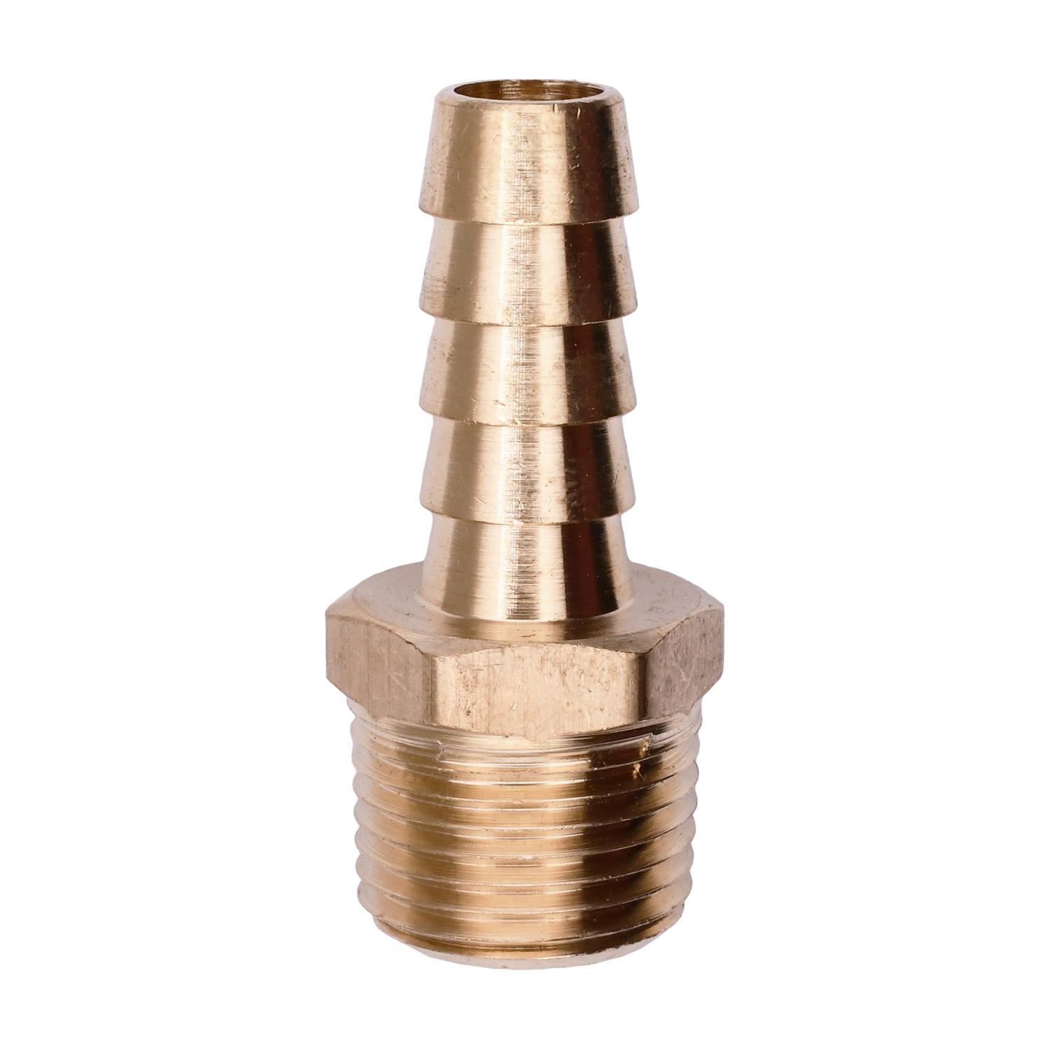 Brass Hose Barb 3/8" To Male Pipe 3/8" Adapter