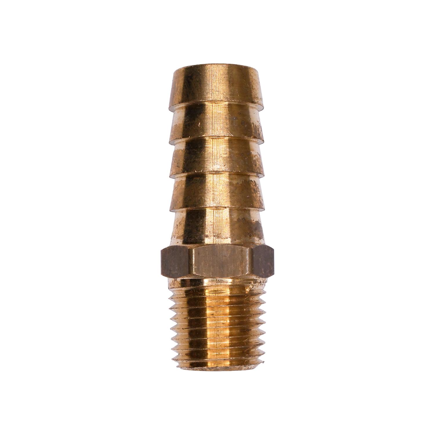 Brass Hose Barb 1/2" To Male Pipe 1/4" Adapter