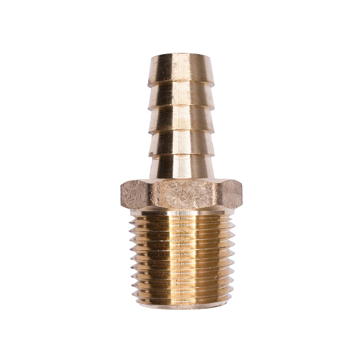 Brass Hose Barb 1/2" To Male Pipe 1/2" Adapter