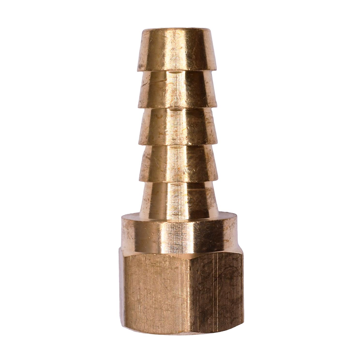 Brass Hose Barb 3/8" To Female Pipe 1/4" Adapter