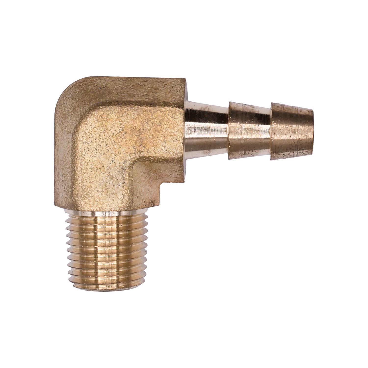 Brass 90 Degree Hose Barb 1/4" To Male Pipe 1/8" Adapter