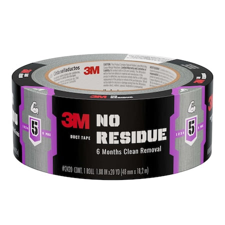 Duct Tape, Gray, 20 yd L, 1-7/8 in W