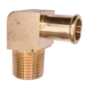Brass 90 Degree Beaded Hose Barb 5/8" To Male Pipe 1/2" Adapter