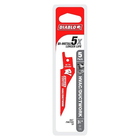 3.25 in x 32 TPI Reciprocating Saw Blade, 1 PK