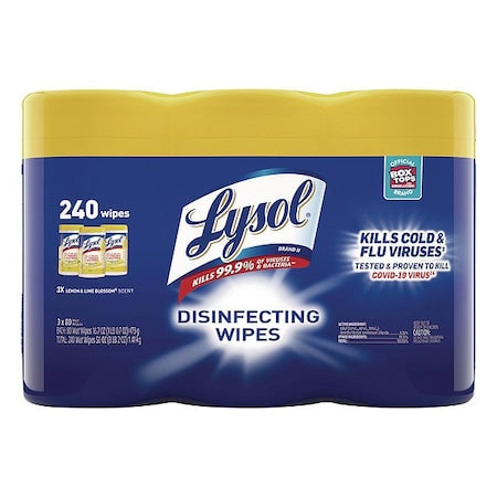 Disinfecting Wipes, Canister, Lemon and Lime Blossom, White, 3 PK