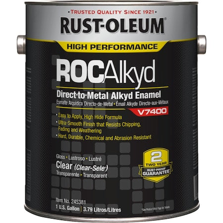Interior/Exterior Paint, High Gloss, Oil Base, Clear, 1 gal