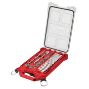 3/8 in Drive 28pc Ratchet & Socket Set with PACKOUT Low-Profile Compact Organizer - SAE