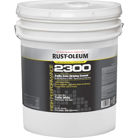 Traffic Zone Striping Paint, 5 gal., White, Water -Based