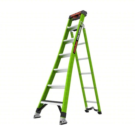 Combination Ladder,Hy Viz Green,7.1 ft