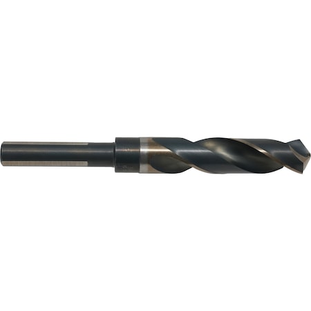 1-13/64 HSS 118 Degree Split Point S&D Drill 1/2 In Reduced 3-Flatted Shank Style 1877 Cle-Line Black&Gold