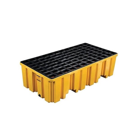 Spill Pallet, 66 gal Spill Capacity, 2 Drums, 4,000 lb Load Capacity, Polyethylene