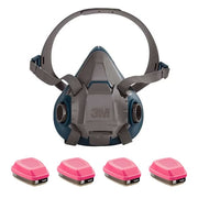 Half Mask Respirator Kit, 4 Cartridges Included, Organic Vapor (OV), P100 Combo Cartridge, Size S