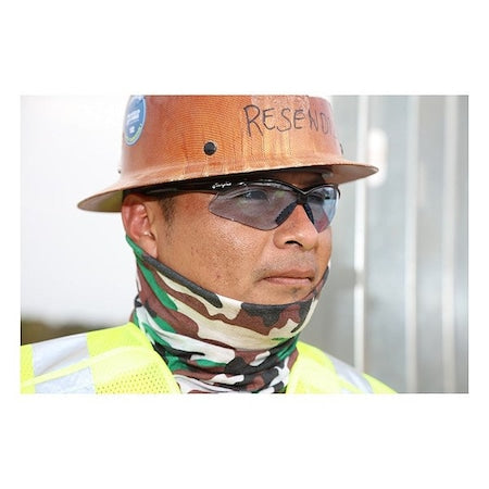 Memphis (MP1), Safety Glasses, Anti-Scratch, Light Blue Lens, Black Frame, Half Frame, 1 PR