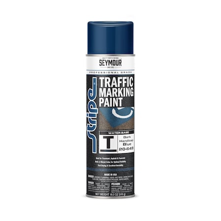 Seymour Stripe Water-Based Traffic Marking Paint, Dark Handicap Blue (18oz)