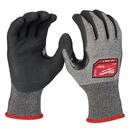 Cut-Resistant Dipped Gloves, Cut Level A5 ,Nitrile ,Rough ,Large 1 PR