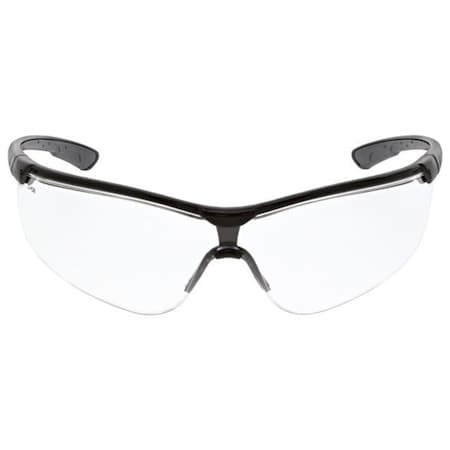 Klondike (KD7), Safety Glasses, Anti-Scratch, Clear Lens, Black/Gray Frame, Half Frame